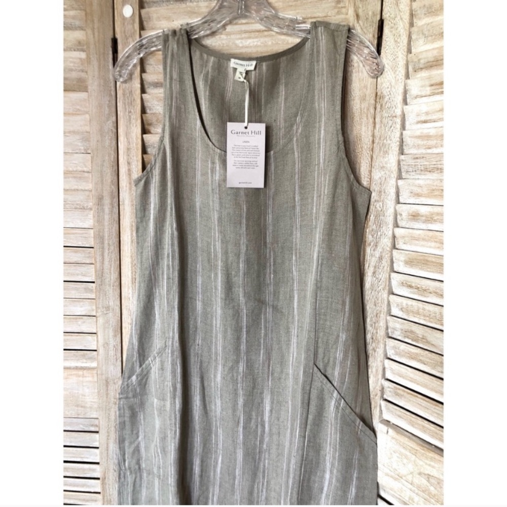 NWT Garnet Hill long Linen dress, with pockets